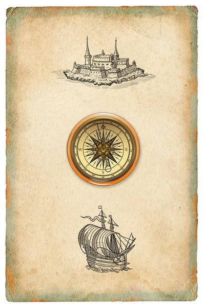 Gamla pirat karta — Stockfoto