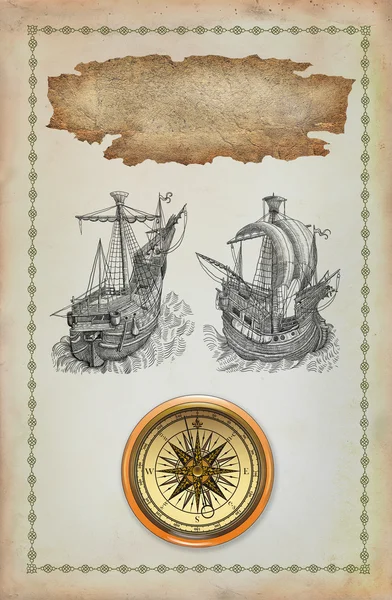 Старая пиратская карта — стоковое фото