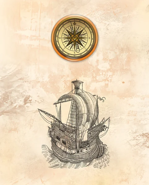 Vecchia mappa dei pirati — Foto Stock