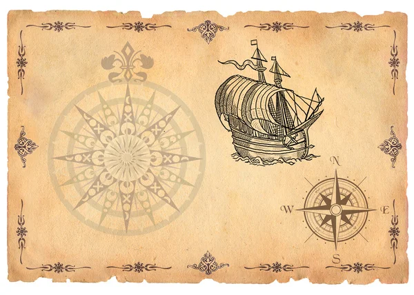 Ancienne carte pirate — Photo