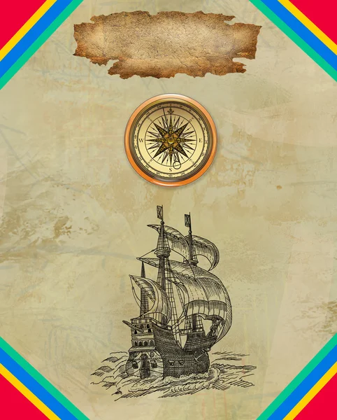 Alte Piratenkarte — Stockfoto