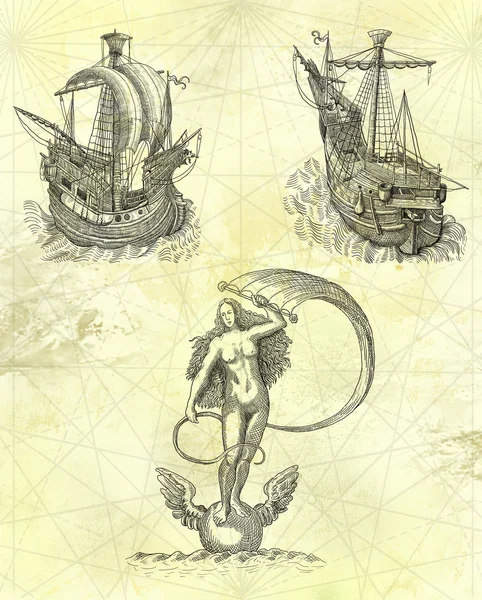 Oude kaart van de piraat — Stockfoto