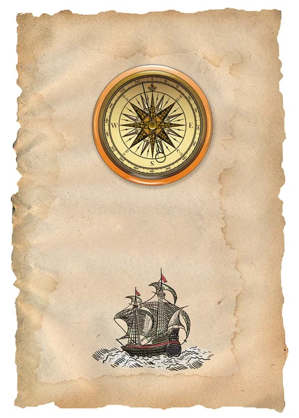 Alte Piratenkarte — Stockfoto
