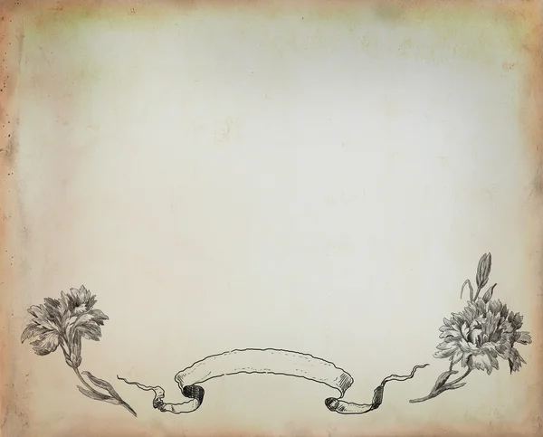 Gamla blommor illustration — Stockfoto