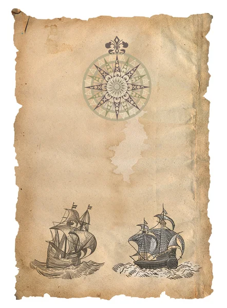 Gamla pirat karta — Stockfoto