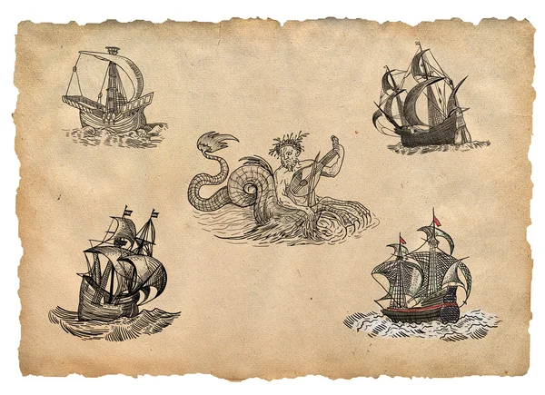 Stará pirátská mapa — Stock fotografie
