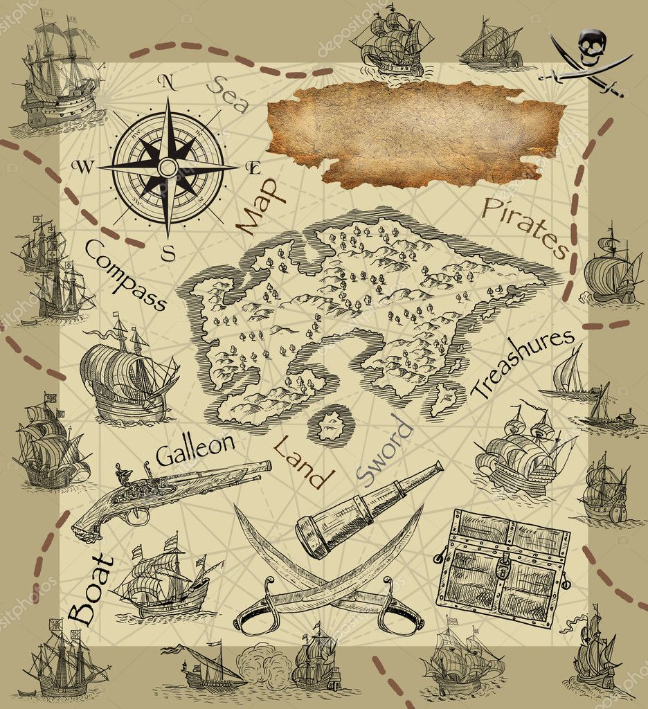 Свиток пиратская карта