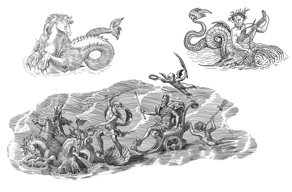 Neptunus illustration — Stockfoto