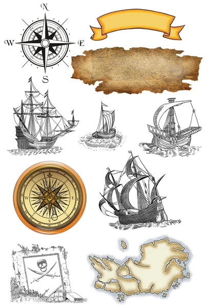 Stará pirátská mapa — Stock fotografie