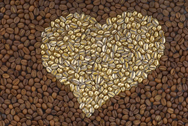 Coffee beans like heart — Stock Photo, Image