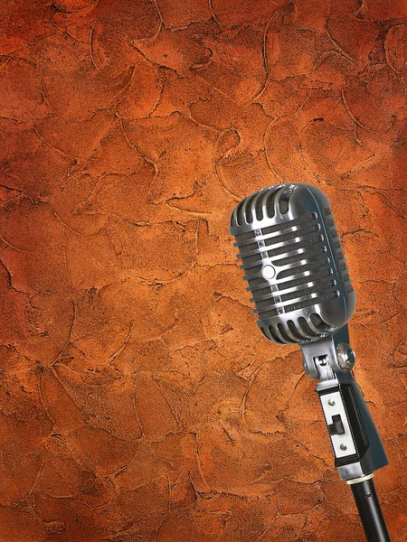 Tekstura tło ściana z mikrofonem — Zdjęcie stockowe