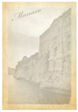 monaco manzaralı eski kartpostal