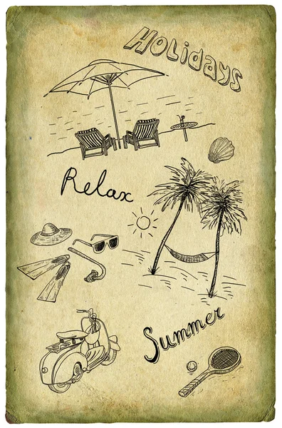 Vacation set illustration — Stock Photo, Image