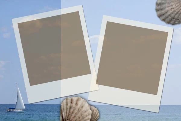 Zwei Rahmen mit Meerblick Hintergrund — Stockfoto