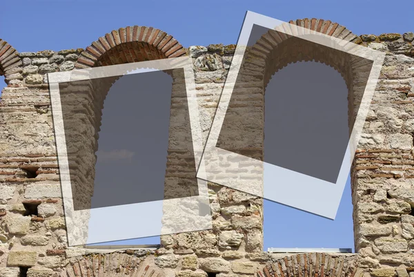 Due cornici sull'architettura greca — Foto Stock