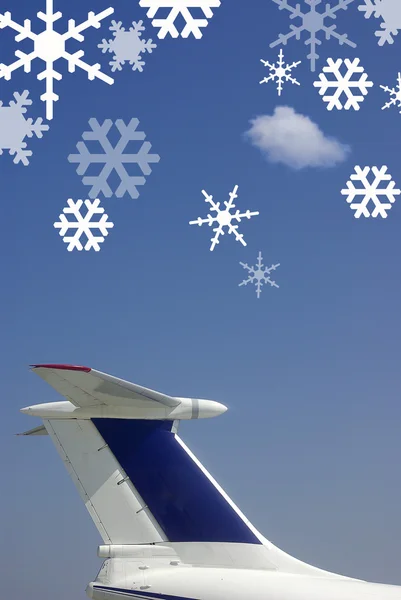Winter travel by airplane — Stockfoto