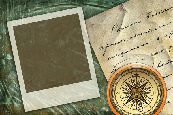 Old letter background with frame — Stock Photo, Image