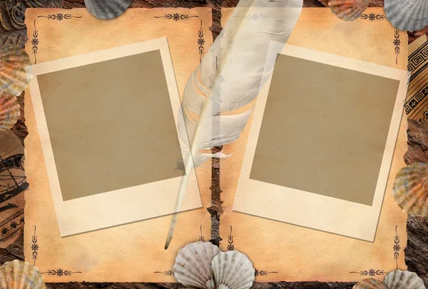 Old paper background with frames — Stock Photo, Image
