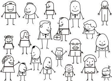 A big group of cartoon at different ages clipart