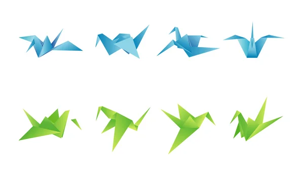 Papier oiseaux sous différents angles — Image vectorielle