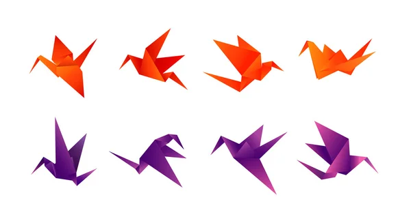 stock vector Paper birds in different angles