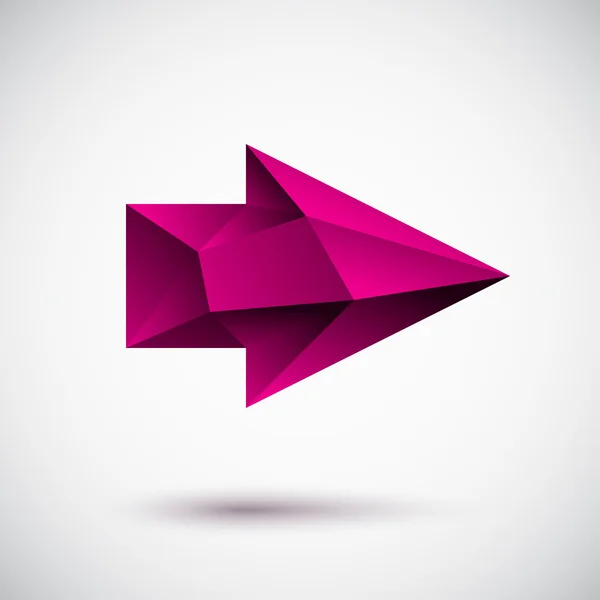3d magenta right arrow with light background — Stock Vector