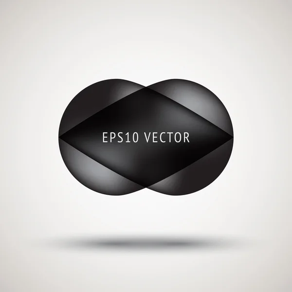 Prémium fekete buborék jelvény árnyék és világos háttér — Stock Vector