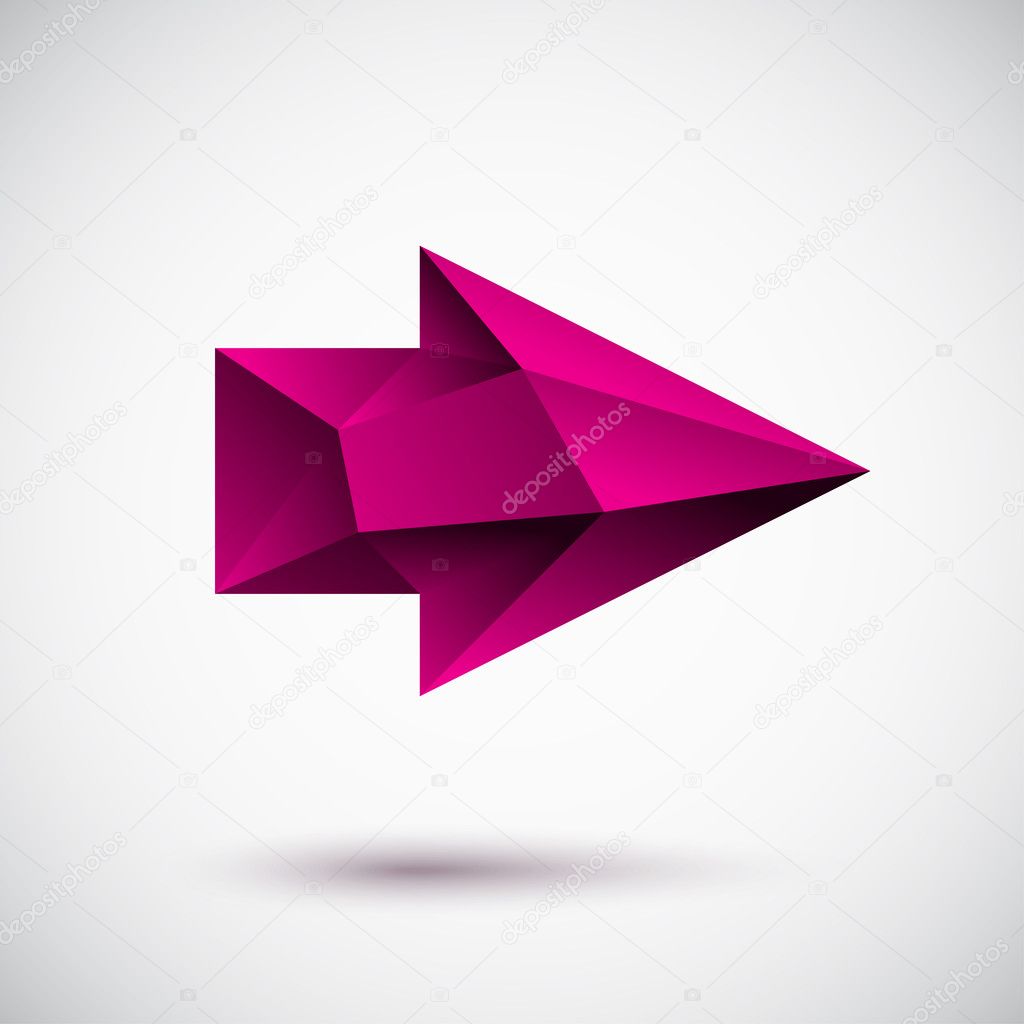 3d magenta right arrow with light background