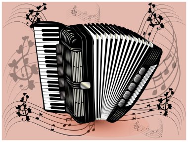Black accordion clipart