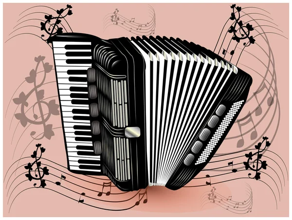 Black accordion — Stock Vector
