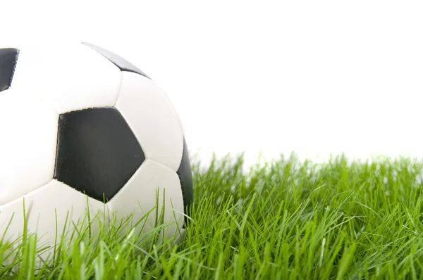 Football ball on grass. Isolated — Stock Photo, Image