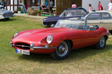 PAAREN IM GLIEN, GERMANY - MAY 26: Cars Jaguar E-Type Roadster, 