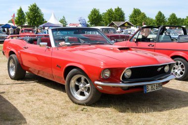 PAAREN IM GLIEN, GERMANY - MAY 26: The sports car Ford Mustang Convertible (Boss 351), 