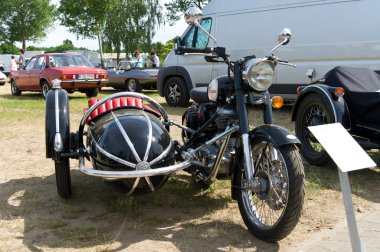 PAAREN IM GLIEN, GERMANY - MAY 26: The motorcycle with sidecar Ural Retro, 