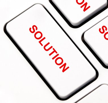 Solution button on keyboard clipart