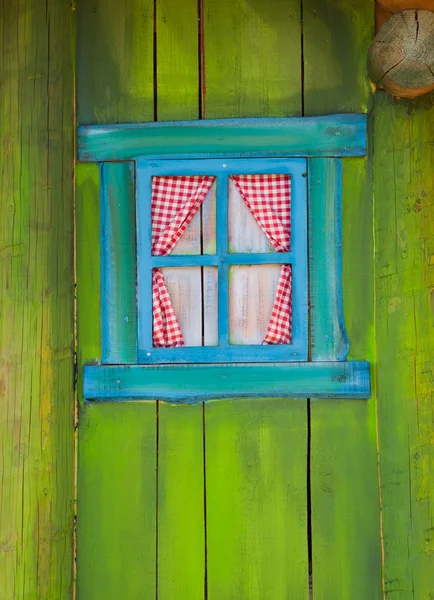 Kleurrijke houten venster — Stockfoto
