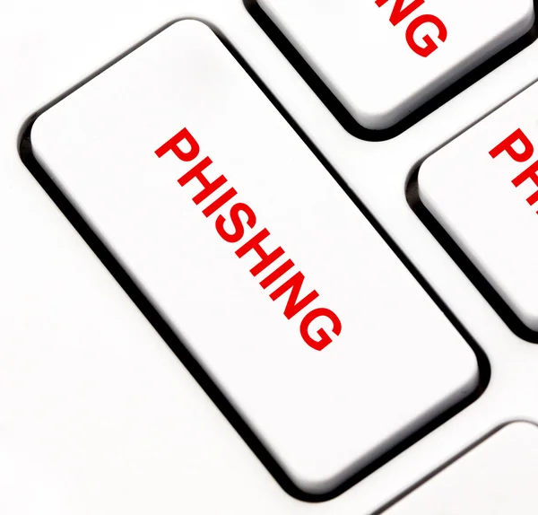 Tombol phishing pada papan ketik — Stok Foto