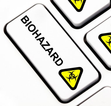 Biohazard düğme üstünde klavye