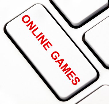 Online games button on keyboard clipart