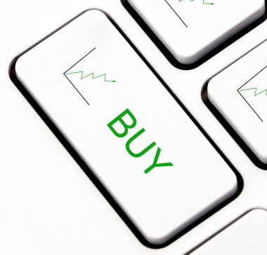 Stock market buy button on keyboard clipart