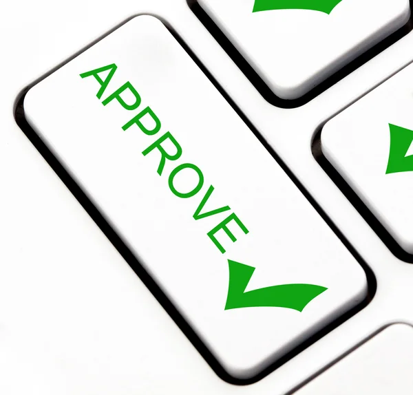 Approve button on keyboard — Stock Photo, Image