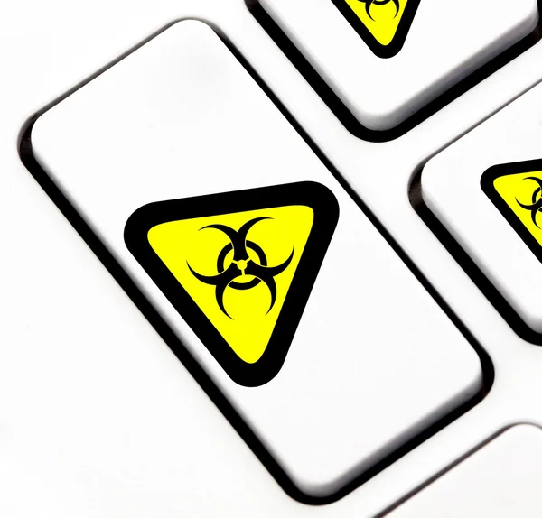 Biohazard-Taste auf der Tastatur — Stockfoto