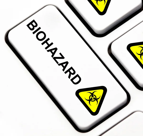 Βιολογικού κινδύνου κουμπί στο πληκτρολόγιο — Φωτογραφία Αρχείου