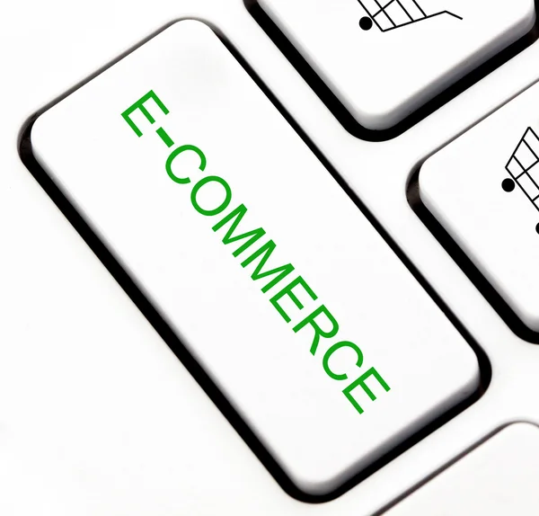 E-commerce knop op het toetsenbord — Stockfoto