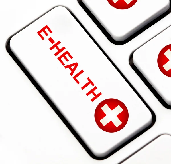 E-gezondheidszorg knop op toetsenbord — Stockfoto
