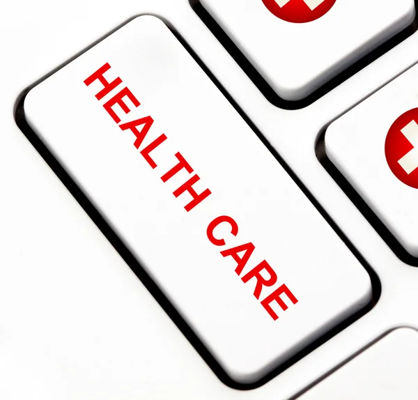 Кнопка охорони здоров'я на клавіатурі — стокове фото