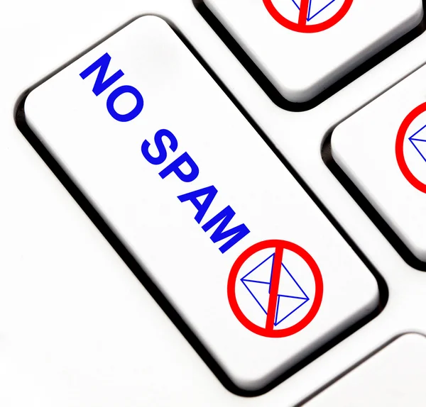 Nenhum botão de spam no teclado — Fotografia de Stock