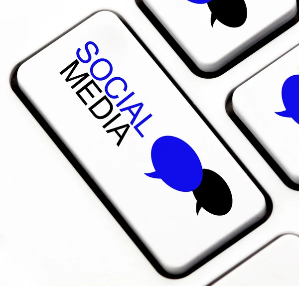 Botão de mídia social no teclado — Fotografia de Stock