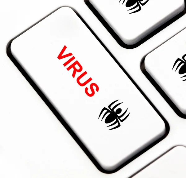 Virus knop op toetsenbord — Stockfoto