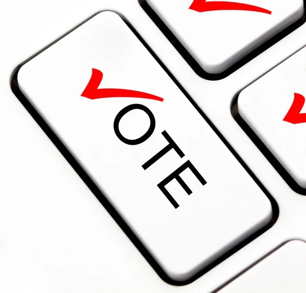 Кнопка голосування на клавіатурі — стокове фото